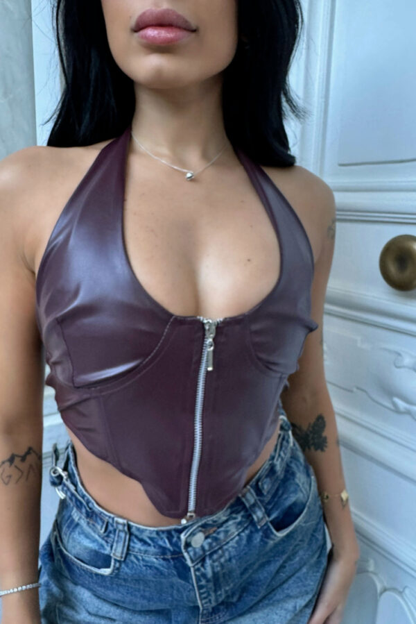 Leather Corset With Zipper