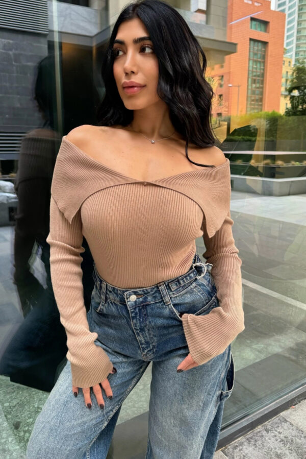 Off Shoulder Sweater - Image 2
