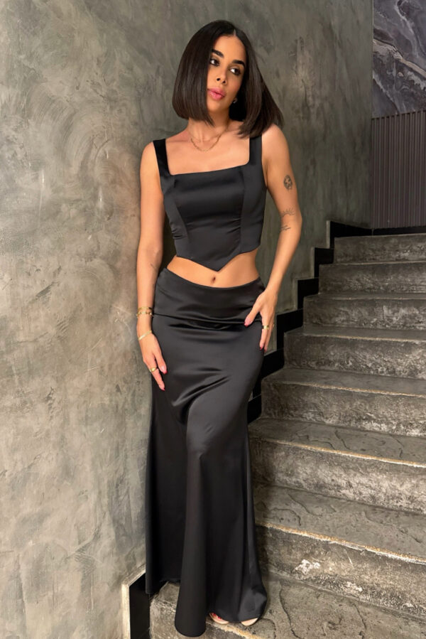 Satin Long Skirt - Image 5